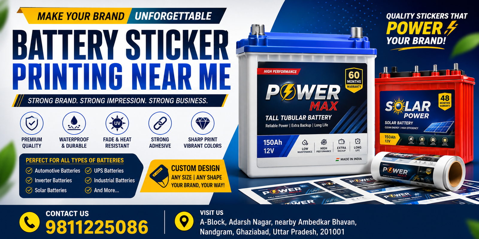 Battery Sticker Printing Near Me
